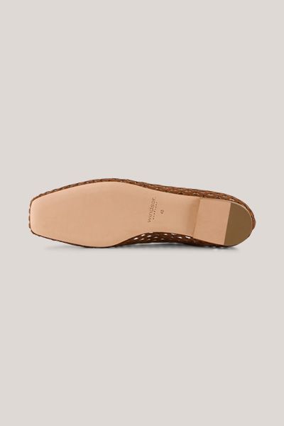 Perforierte Mary-Jane-Ballerinas aus Veloursleder