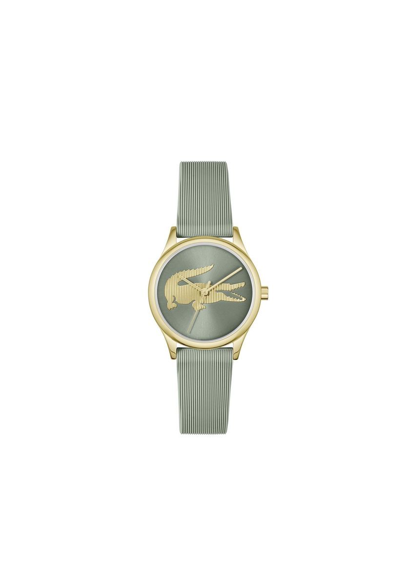 Minimalistische Armbanduhr mit Krokodil-Logo
