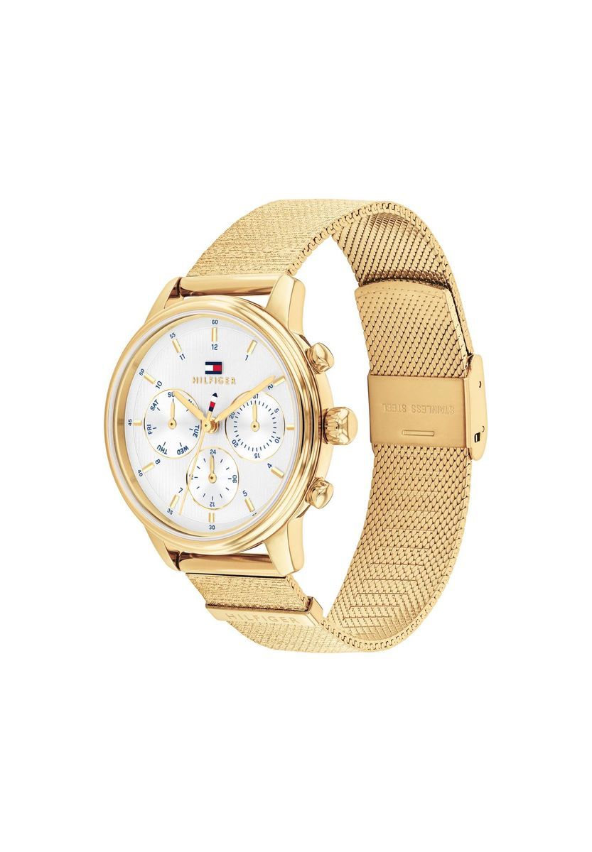 Elegante Multifunktionsuhr mit Mesh-Armband