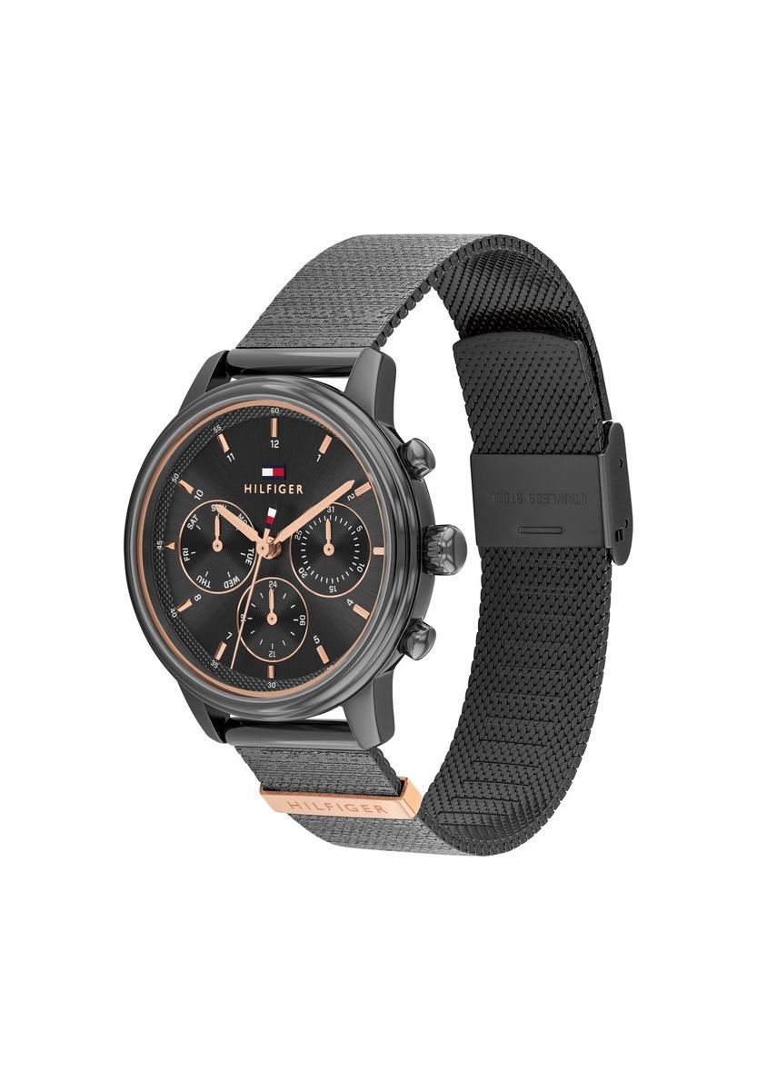 Elegante Multifunktionsuhr mit Mesh-Armband