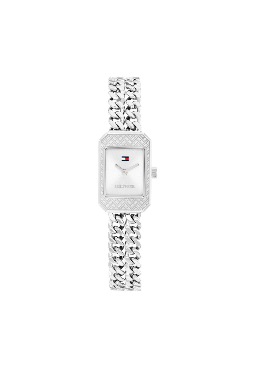Elegante rechteckige Gliederketten-Armbanduhr
