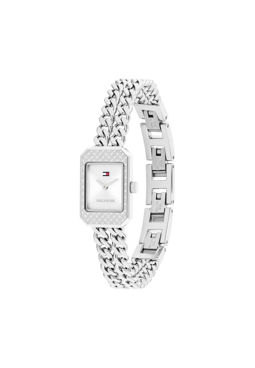 Elegante rechteckige Gliederketten-Armbanduhr
