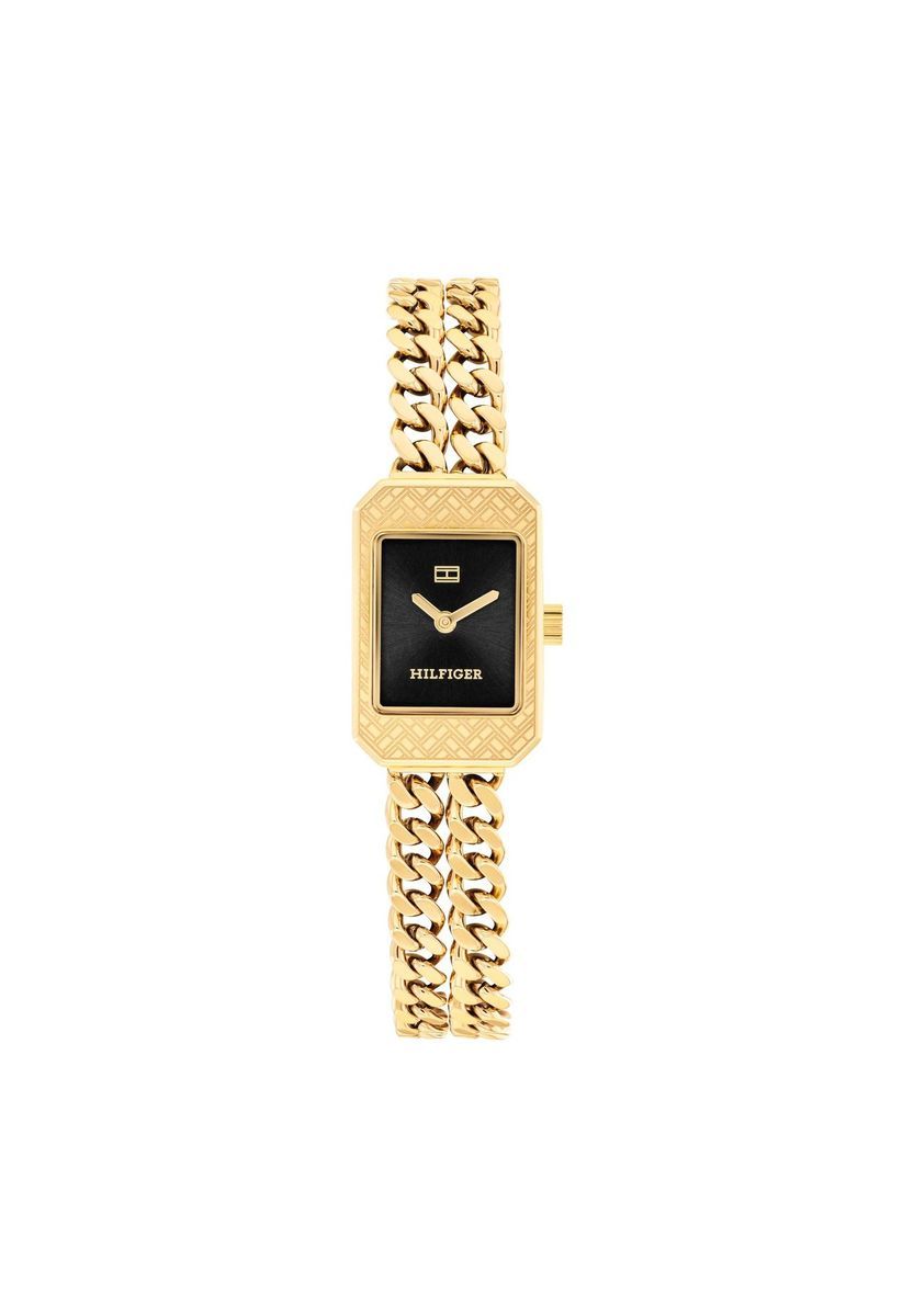 Elegante rechteckige Armbanduhr in Goldoptik
