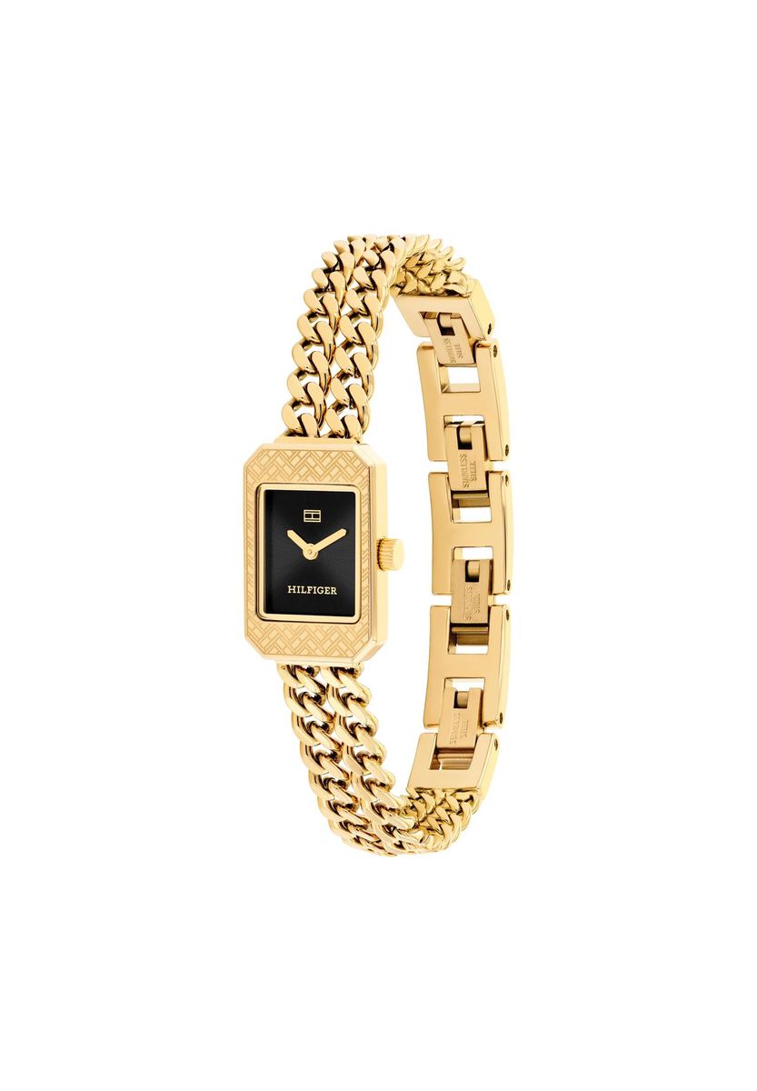 Elegante rechteckige Armbanduhr in Goldoptik