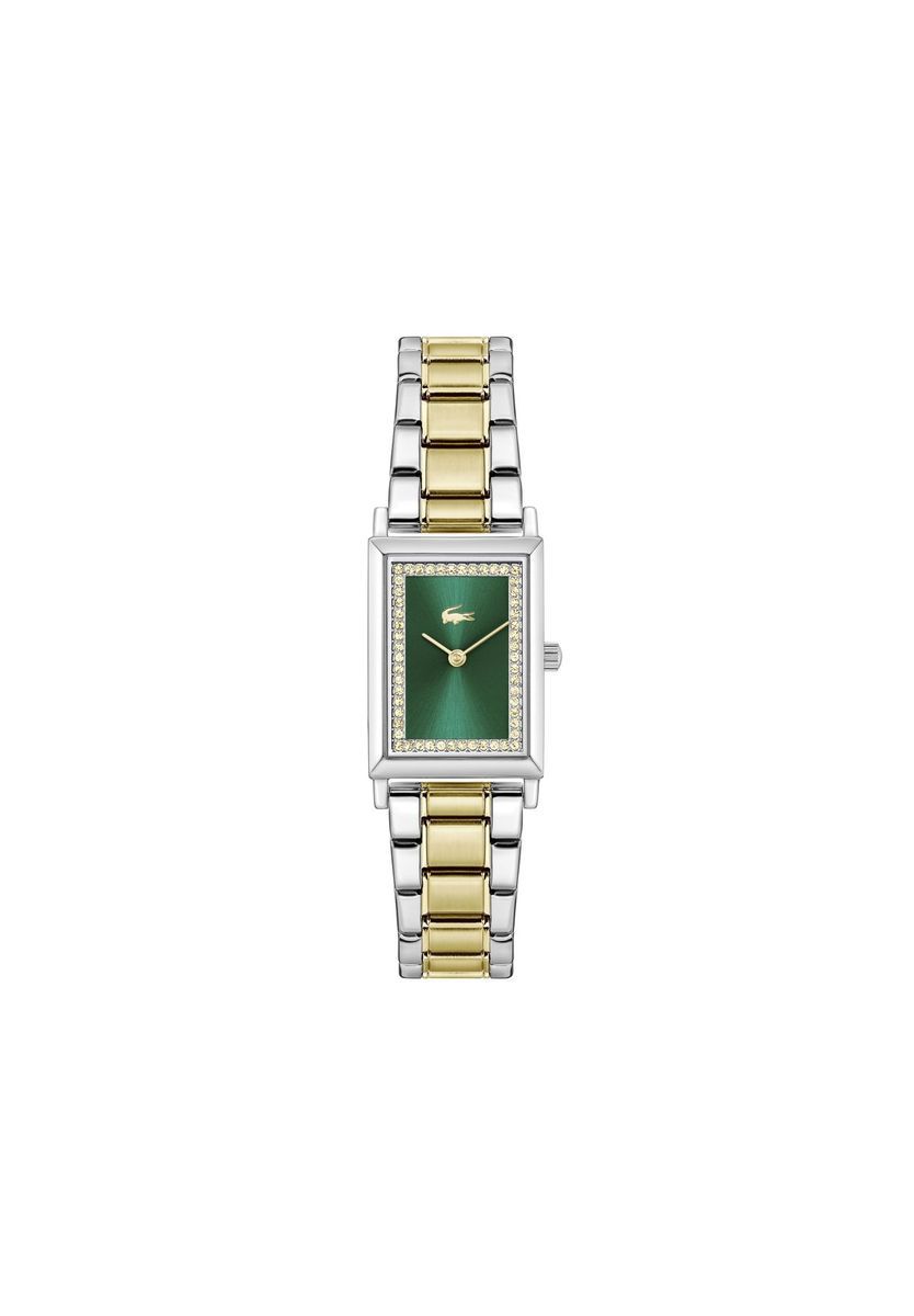 Elegante rechteckige Bicolor Armbanduhr