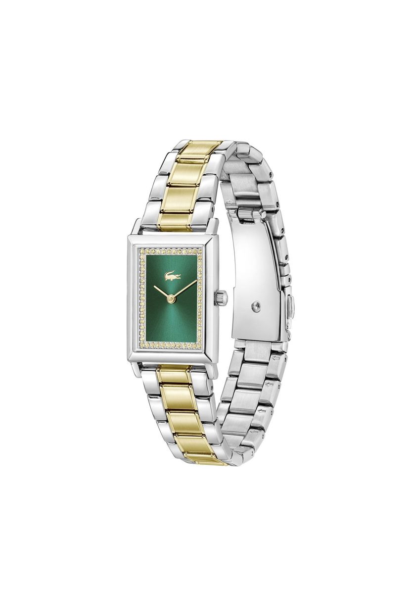 Elegante rechteckige Bicolor Armbanduhr