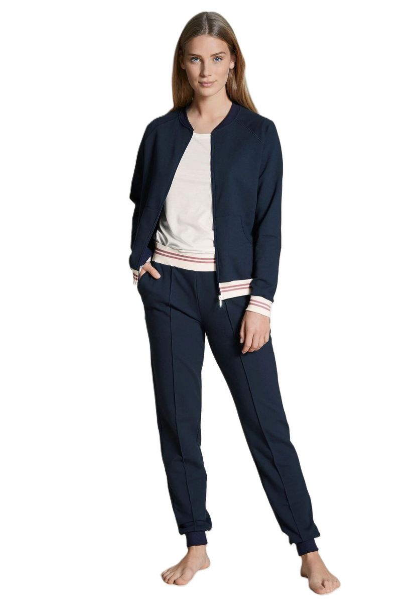 Bomber-Sweatjacke mit Streifenbündchen