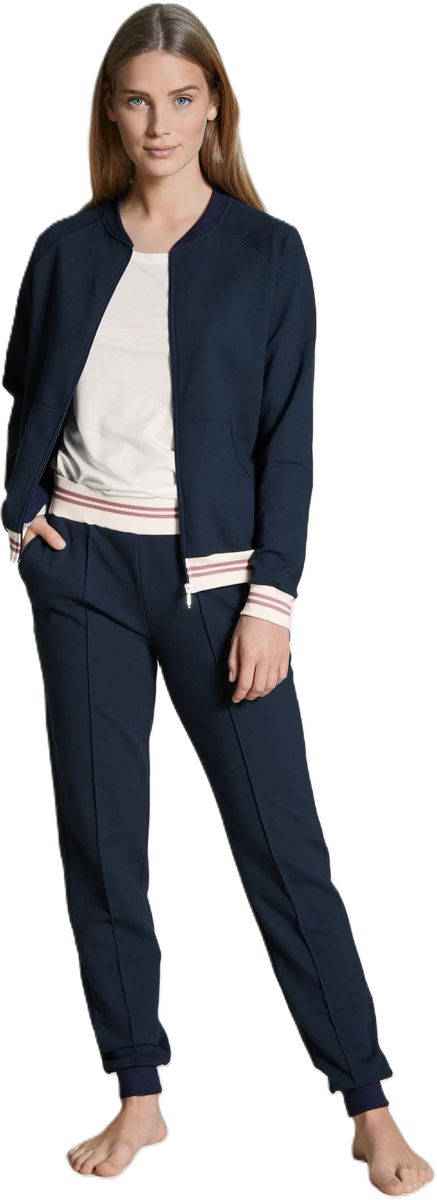 Bomber-Sweatjacke mit Streifenbündchen