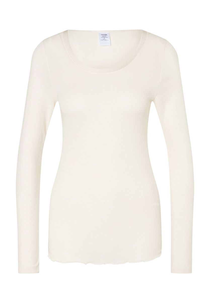 Langarmshirt aus Wolle und Seide