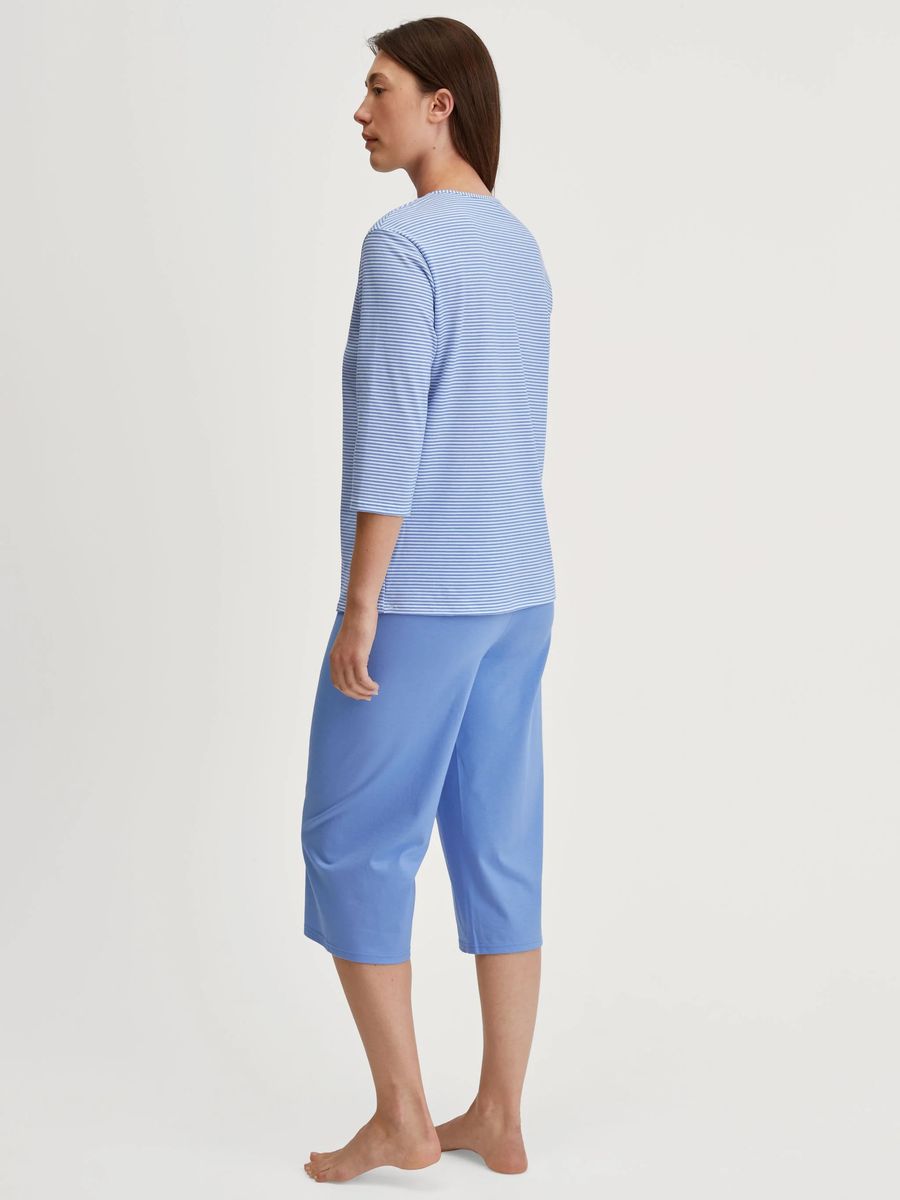 Gestreifter Capri-Pyjama mit 3/4-Arm