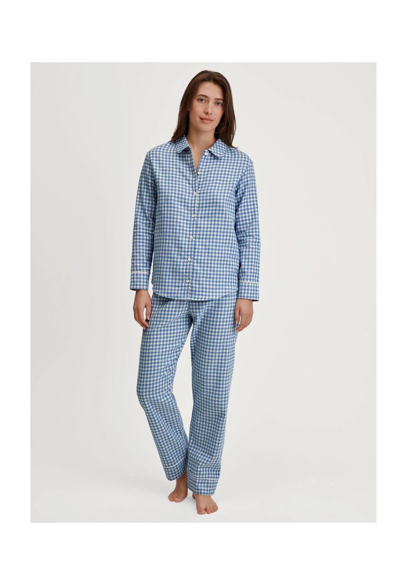 Klassisches Flanell-Pyjama-Set mit Gingham-Muster