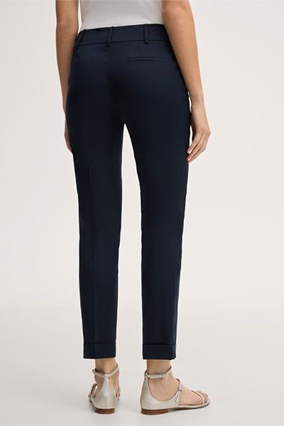 Klassische Stretch-Stoffhose mit Umschlag