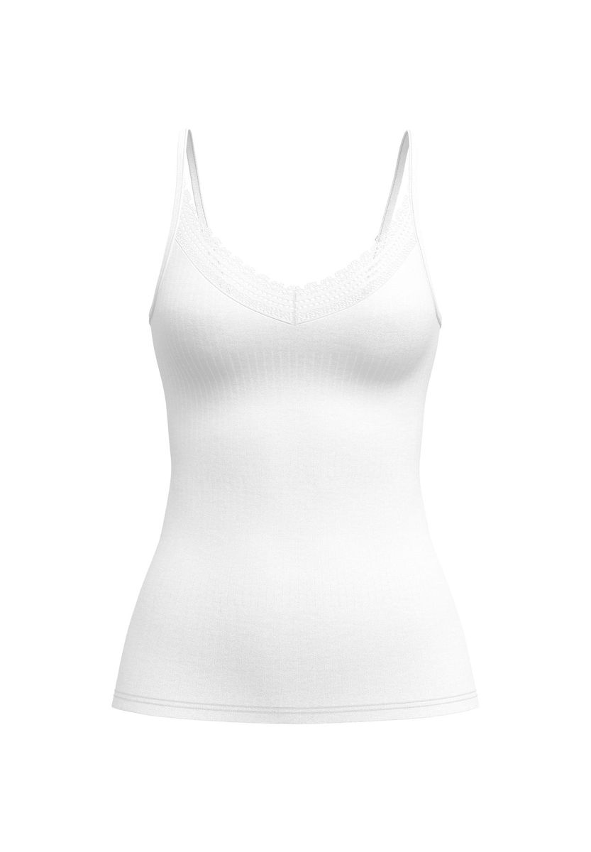 Elegantes Rippen-Camisole mit Spitze