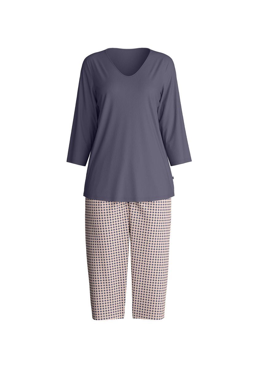 Bequemes Baumwoll-Pyjama-Set mit V-Ausschnitt