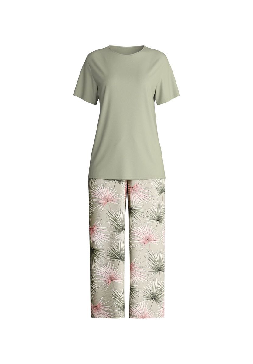 Pyjama-Set mit floralem Blätterprint