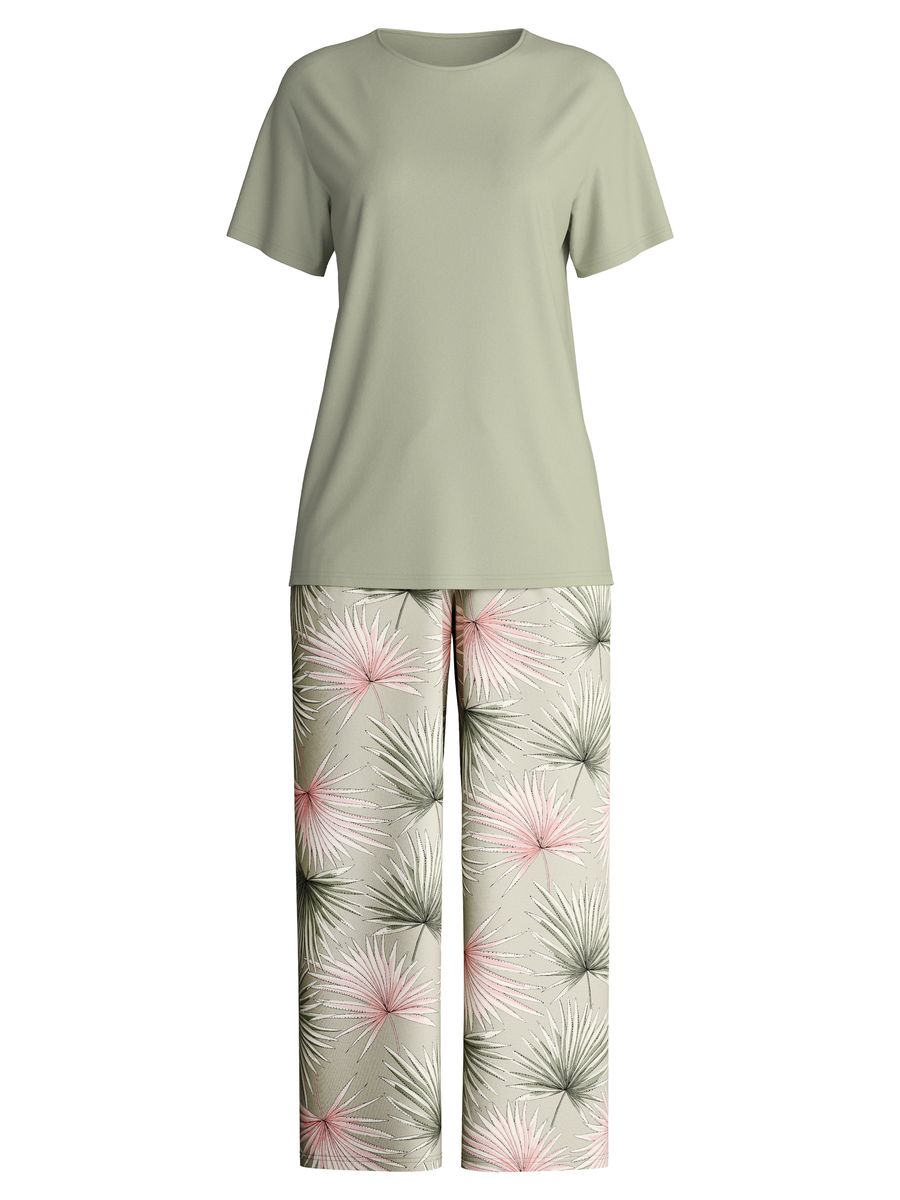 Pyjama-Set mit floralem Blätterprint
