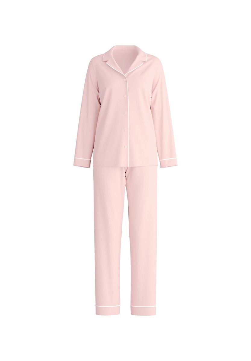 Klassisches Baumwoll-Pyjama-Set mit Knopfleiste