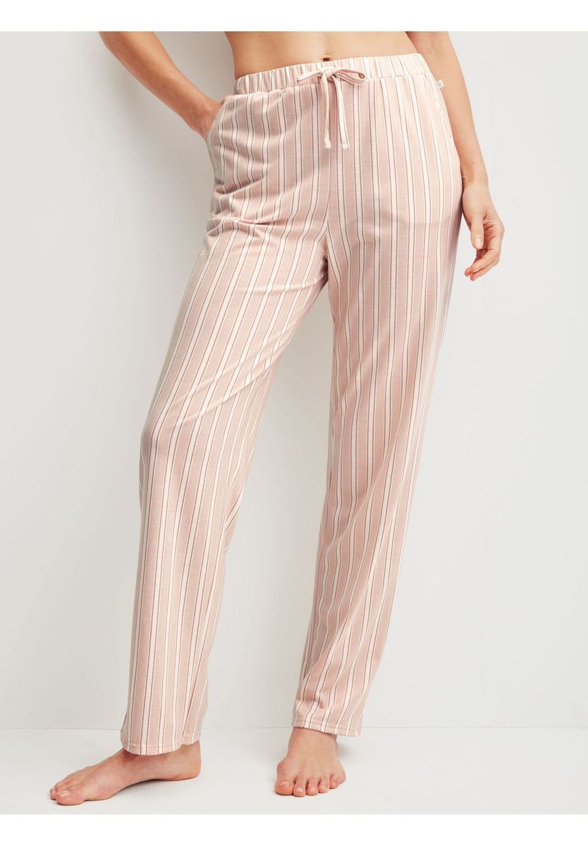 Gestreifte Loungewear-Hose mit weitem Bein