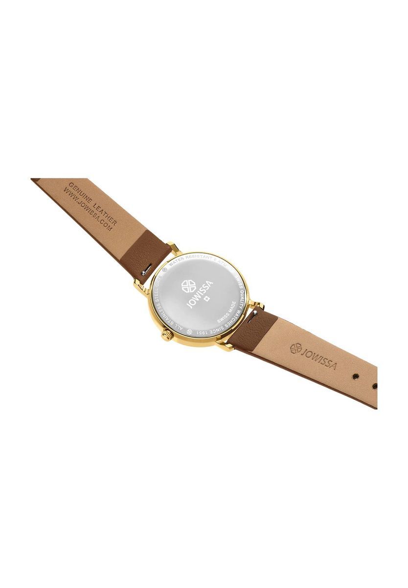 Elegante Lederuhr mit gemustertem Zifferblatt