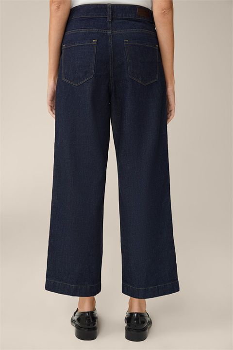 High-Waist Denim-Culotte mit weitem Bein