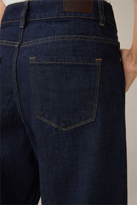 High-Waist Denim-Culotte mit weitem Bein