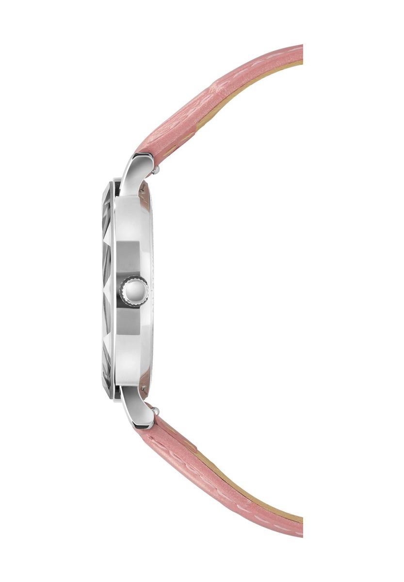 Armbanduhr mit Perlmutt-Zifferblatt und Facettenschliff