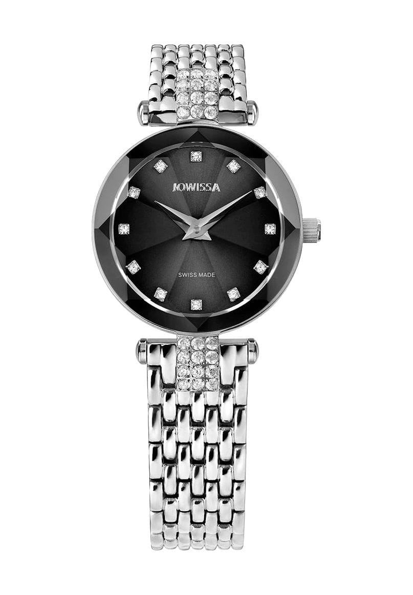 Elegante Uhr mit facettiertem Kristall
