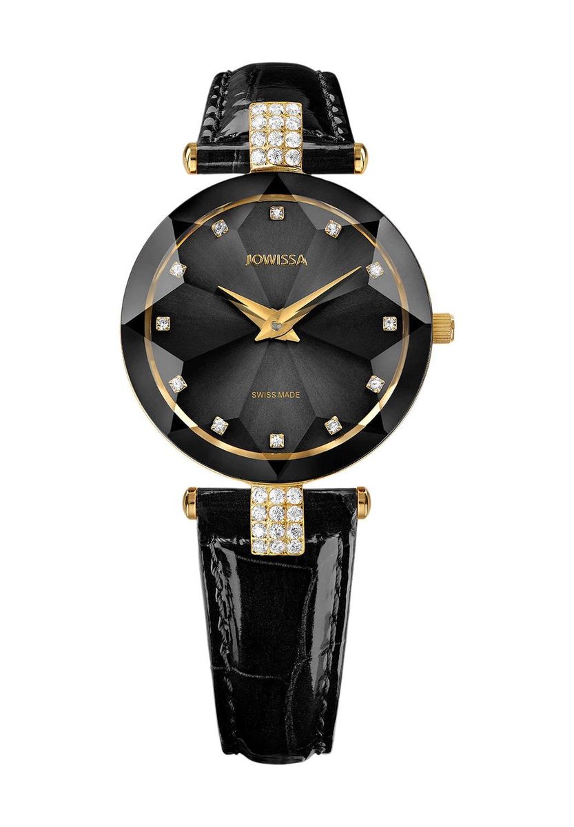 Elegante Schmuckuhr mit Facettenschliff