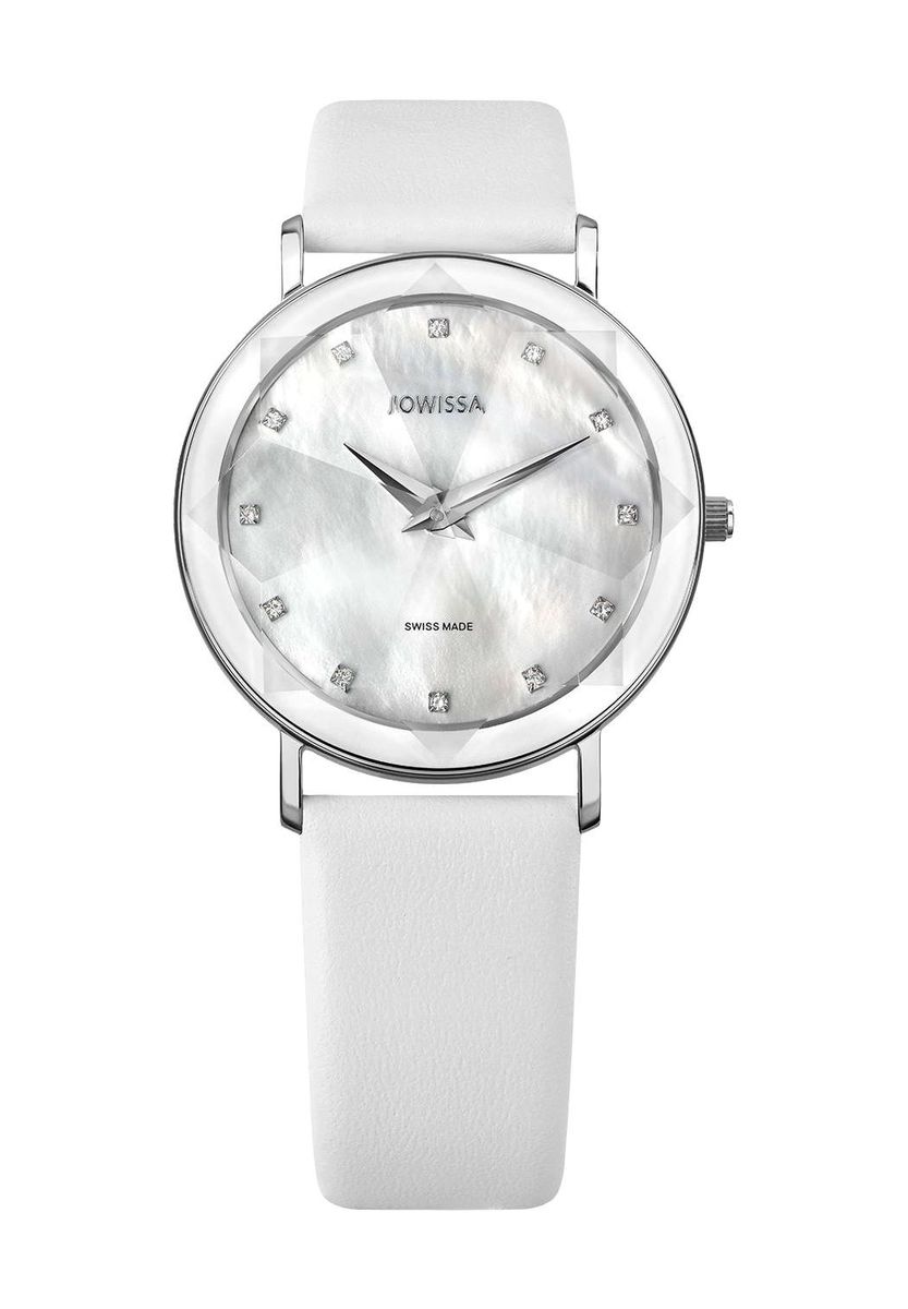 Elegante Perlmutt-Uhr mit Kristallen