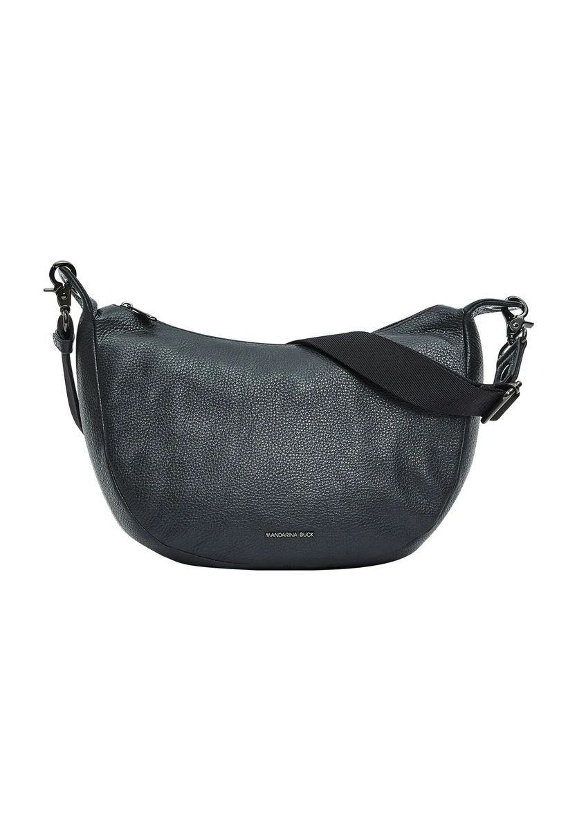 Halbmond-Tasche aus genarbtem Leder