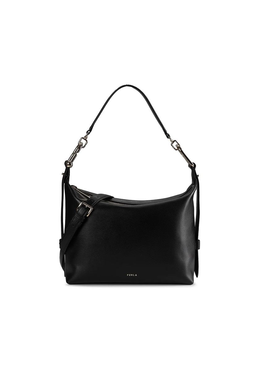 Klassische Hobo-Tasche aus genarbtem Leder