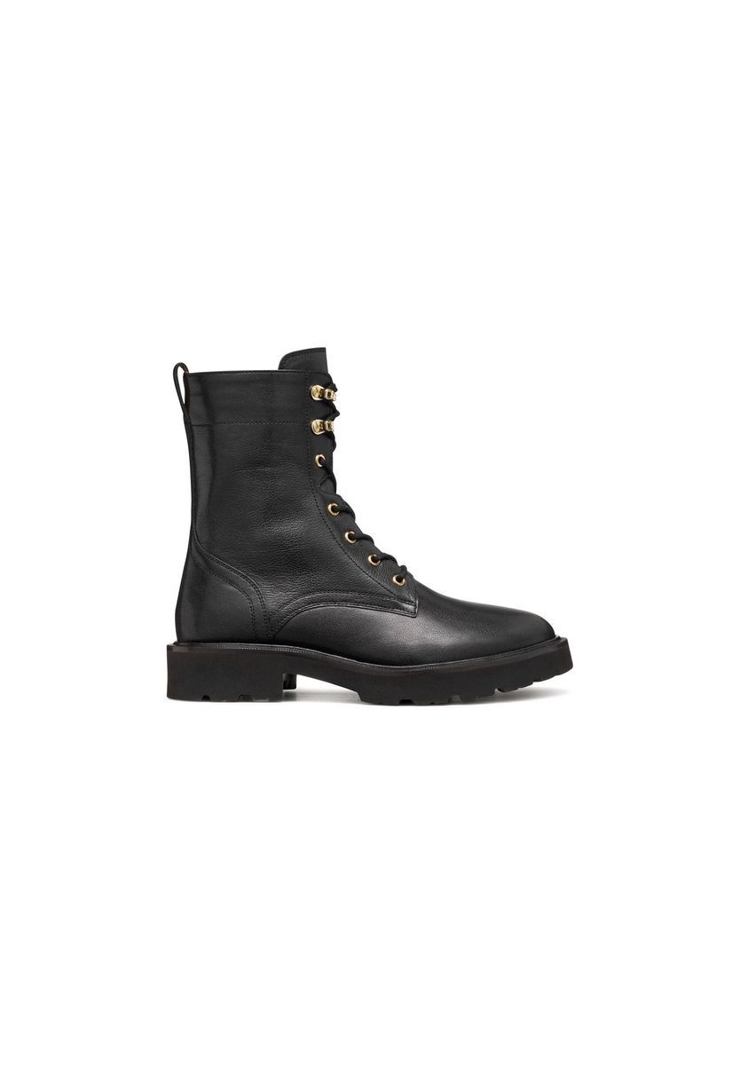 Gekörnte Leder Schnürboots im Combat-Look