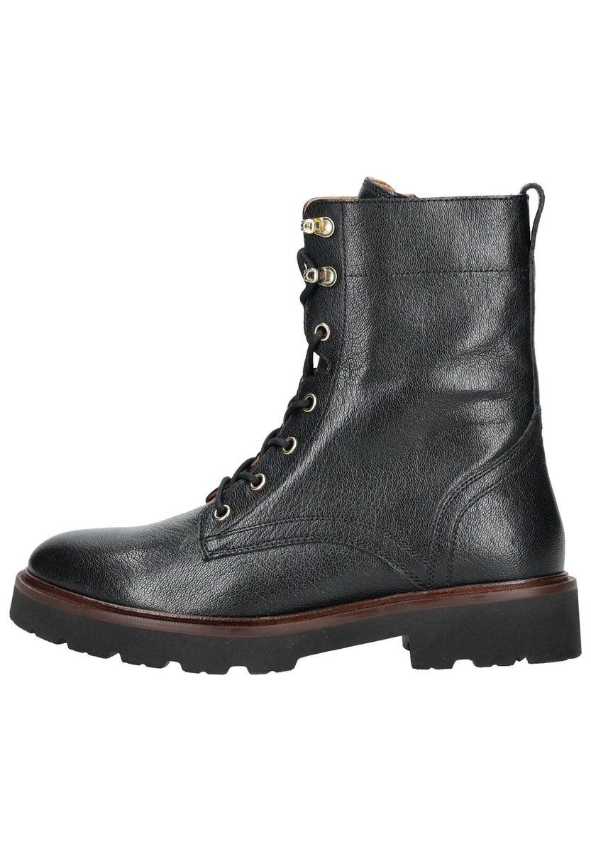 Gekörnte Leder Schnürboots im Combat-Look
