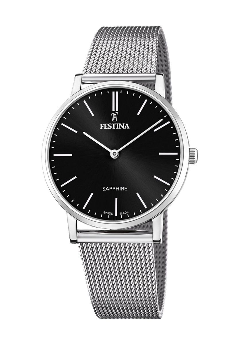 Eleganter minimalistischer Zeitmesser mit Milanaiseband
