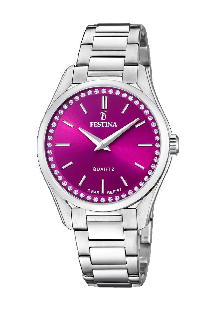 Kristallbesetzte Uhr mit Sonnenschliff