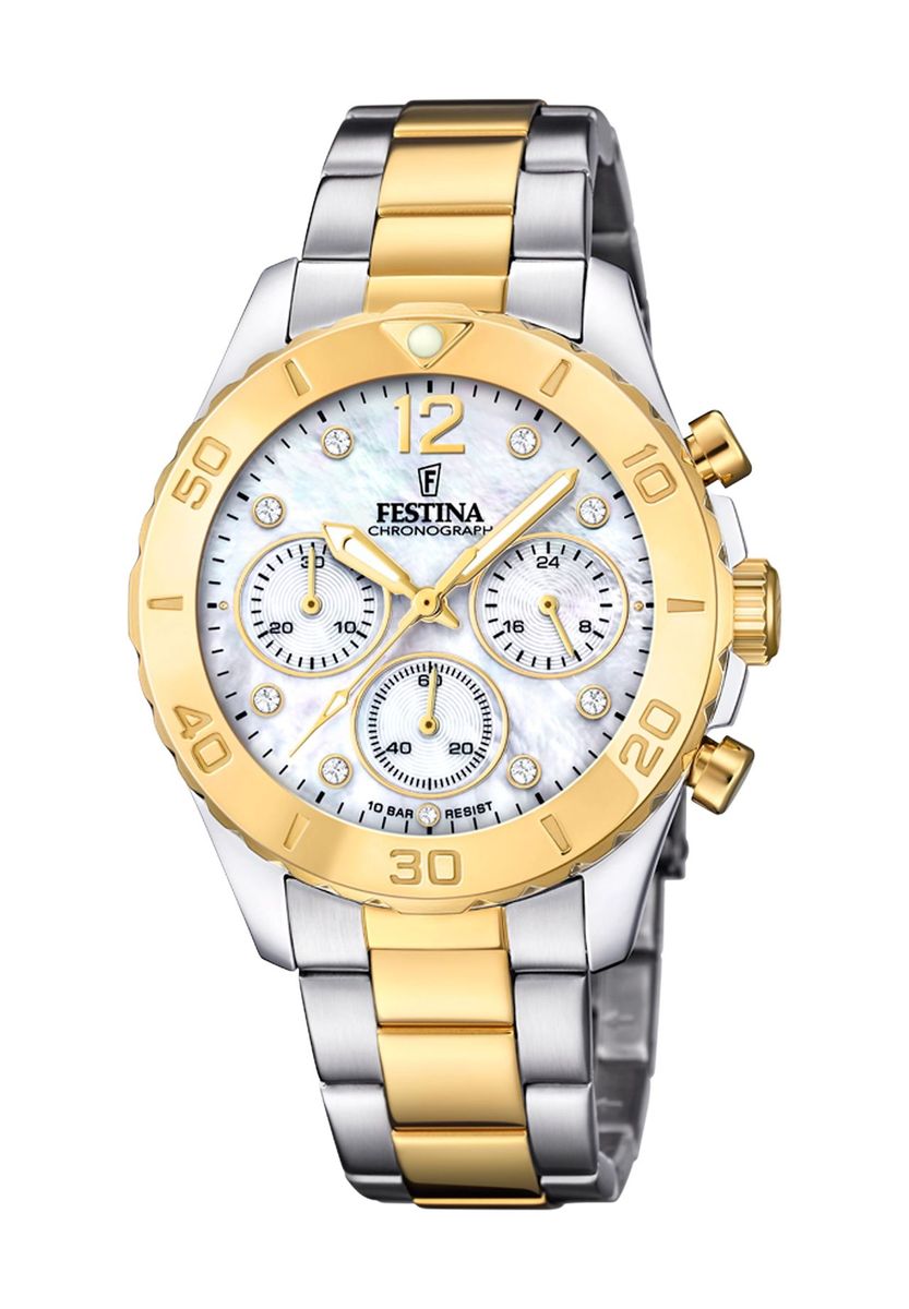 Eleganter Chronograph mit Perlmutt-Zifferblatt