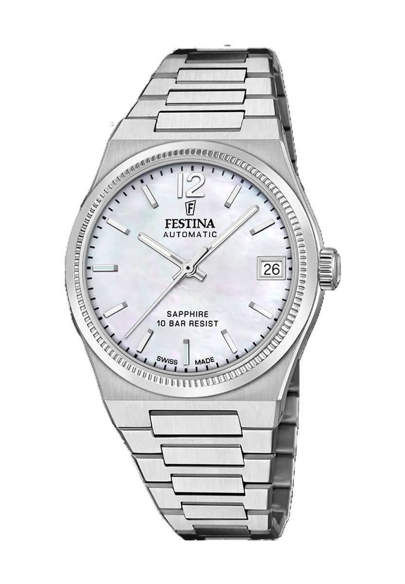 Automatik-Armbanduhr mit Perlmuttzifferblatt