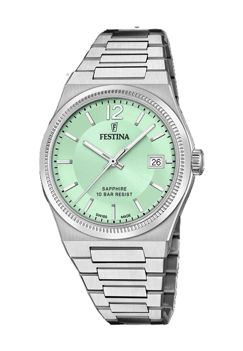 Klassische Schweizer Uhr mit integriertem Armband
