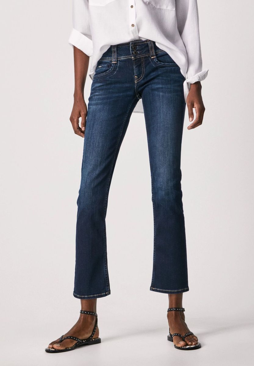 Low-Rise Bootcut-Jeans in 7/8-Länge