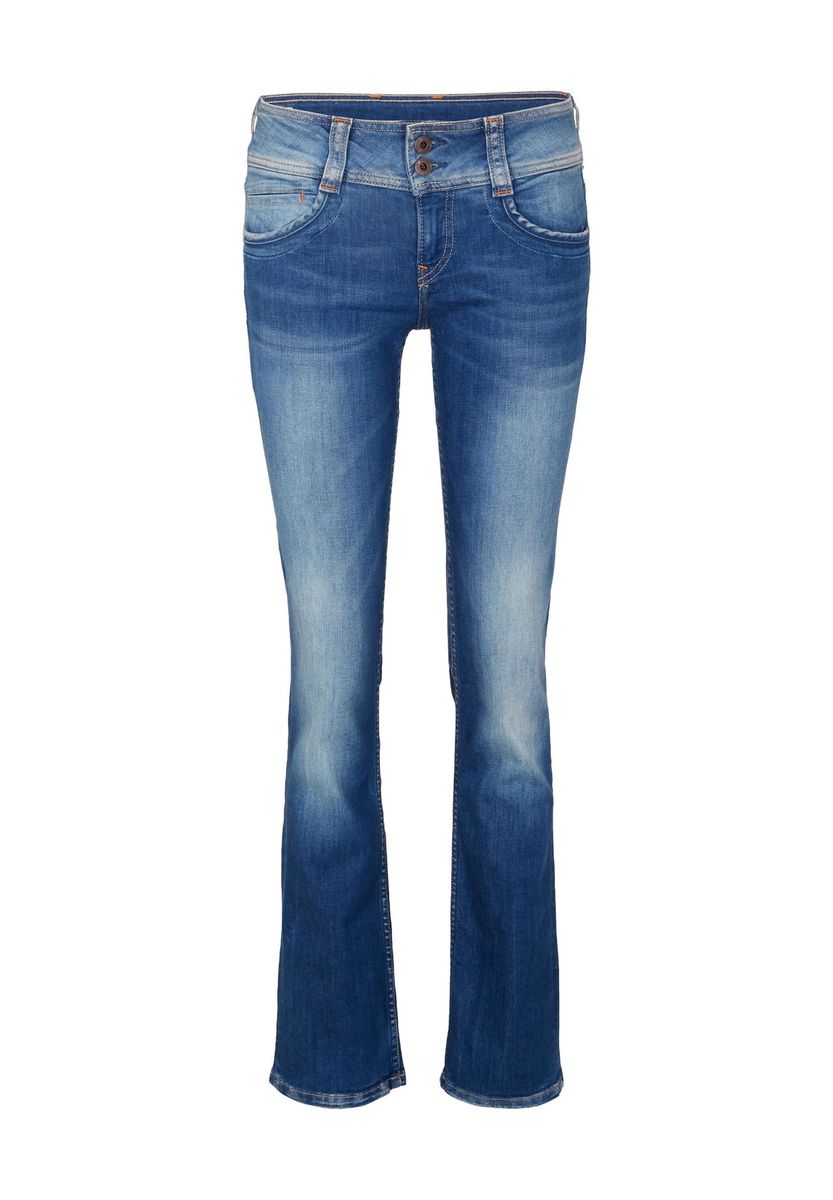 Bootcut-Jeans mit Doppelknopf-Verschluss