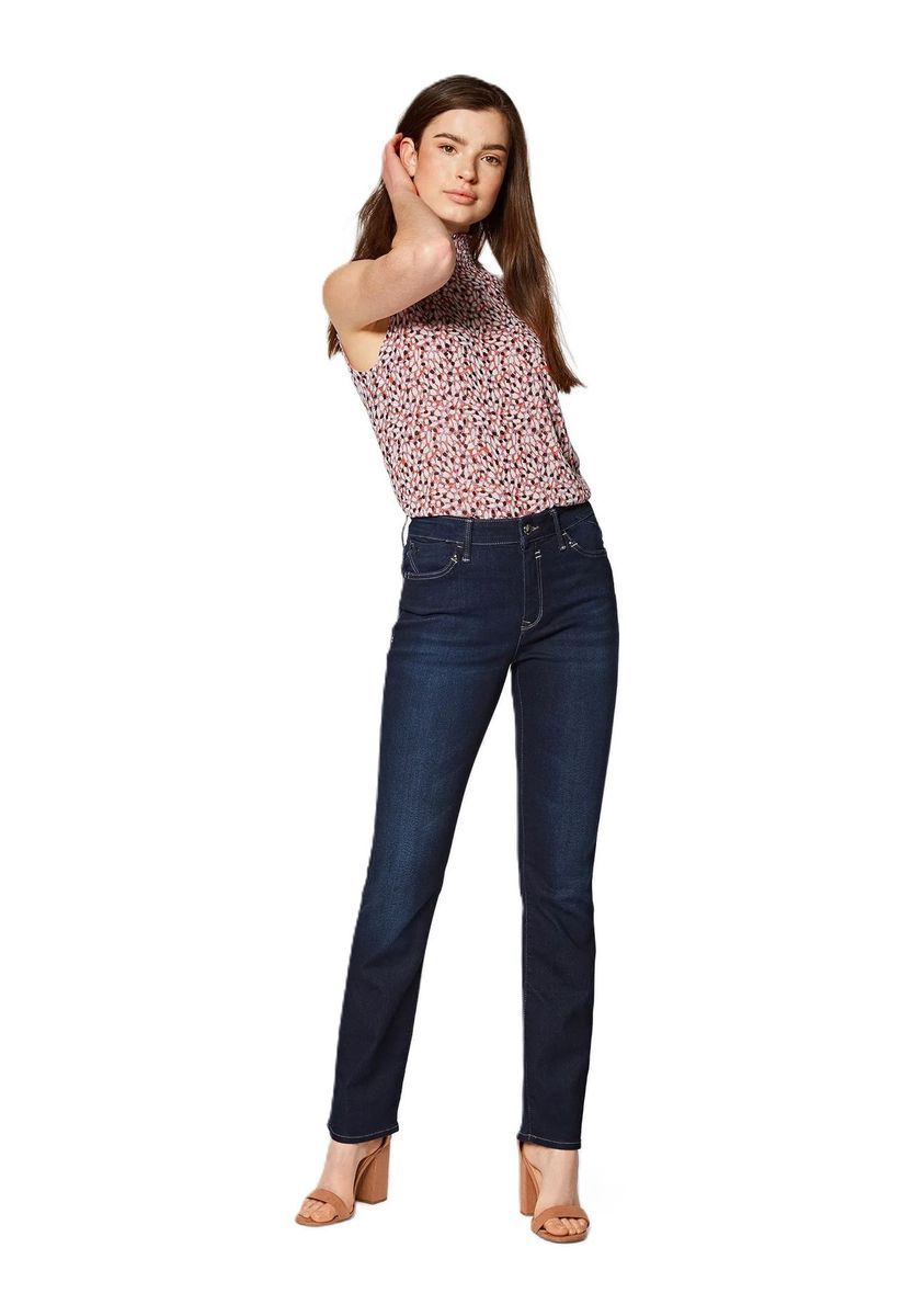 Hochtaillierte Jeans mit geradem Bein
