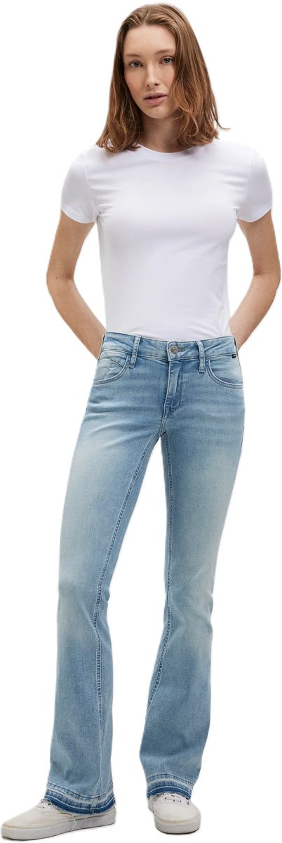 Slim Fit Jeans mit ausgestelltem Bein