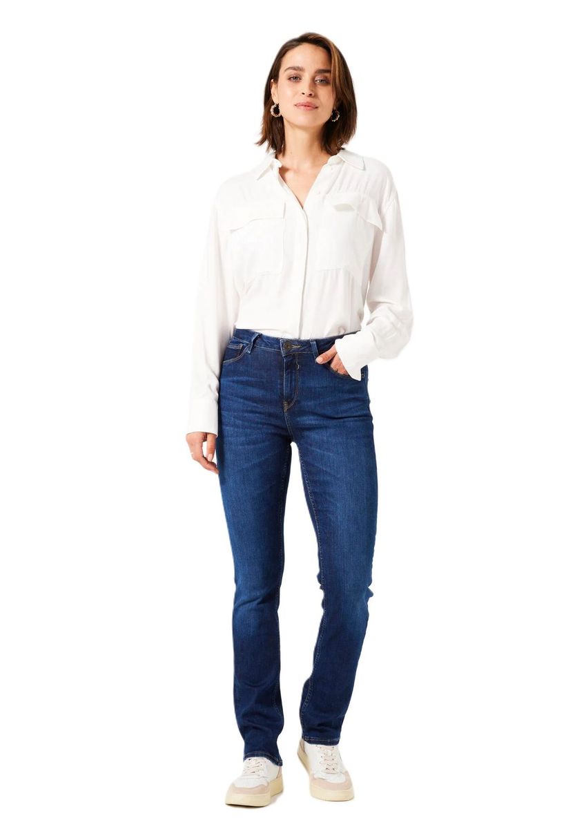 Straight Leg Denim mit Used-Waschung