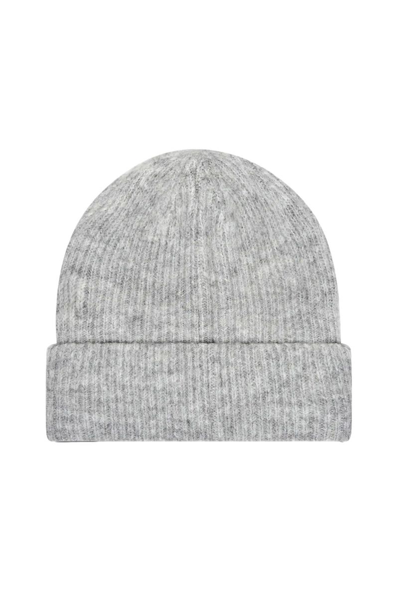 Rippstrick-Beanie mit Umschlag