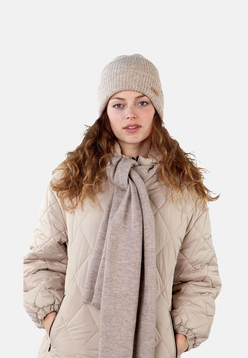 Klassische Beanie mit Rippstrick-Umschlag