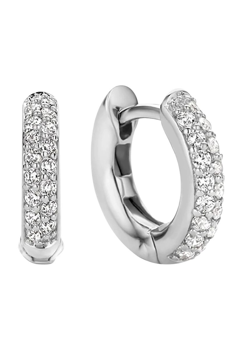 Elegante Creolen mit Zirkonia-Pavé
