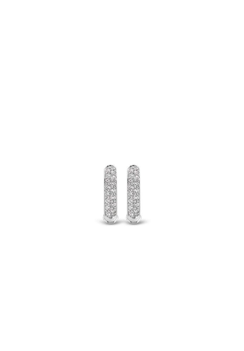 Elegante Creolen mit Zirkonia-Pavé