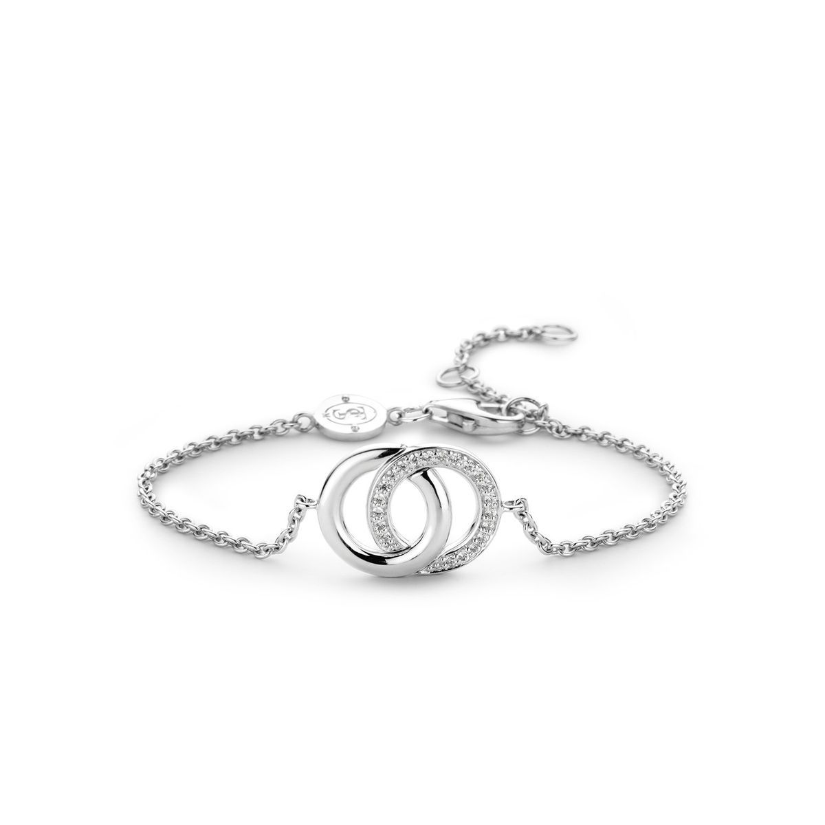 Armband mit verschlungenen Zirkonia-Kreisen