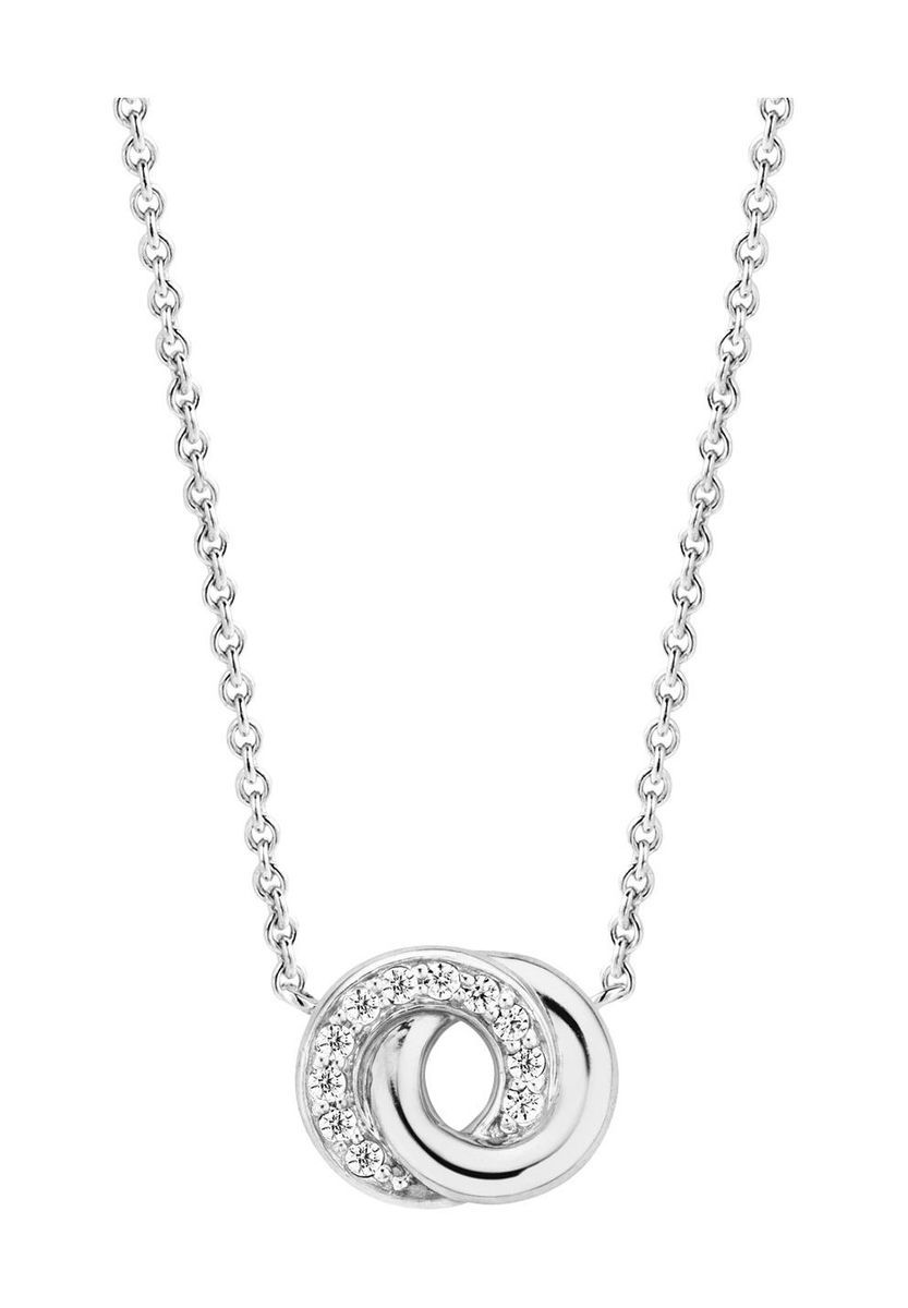 Halskette mit verschlungenen Pavé-Ringen