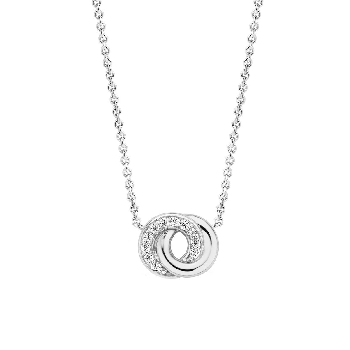Halskette mit verschlungenen Pavé-Ringen